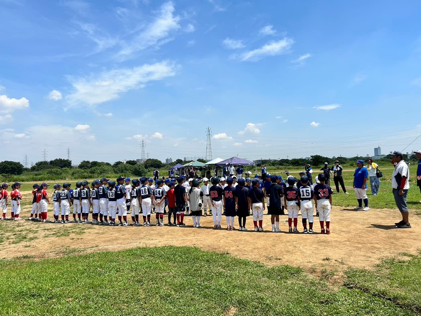 ティーボールGameDay 整列の様子